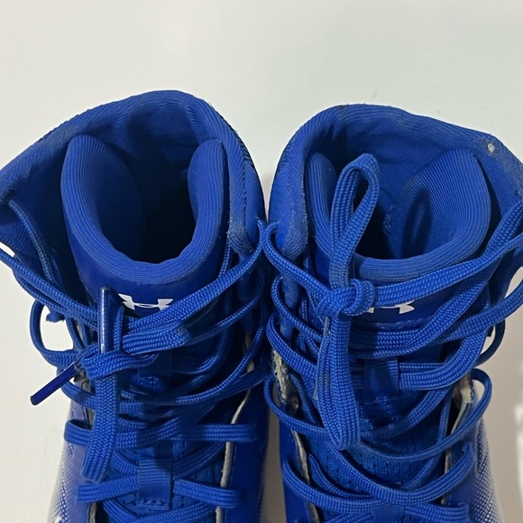 Under Armour High Tops Blue White 1.5Y Cleats 3000195-400 - Picture 9 of 11
